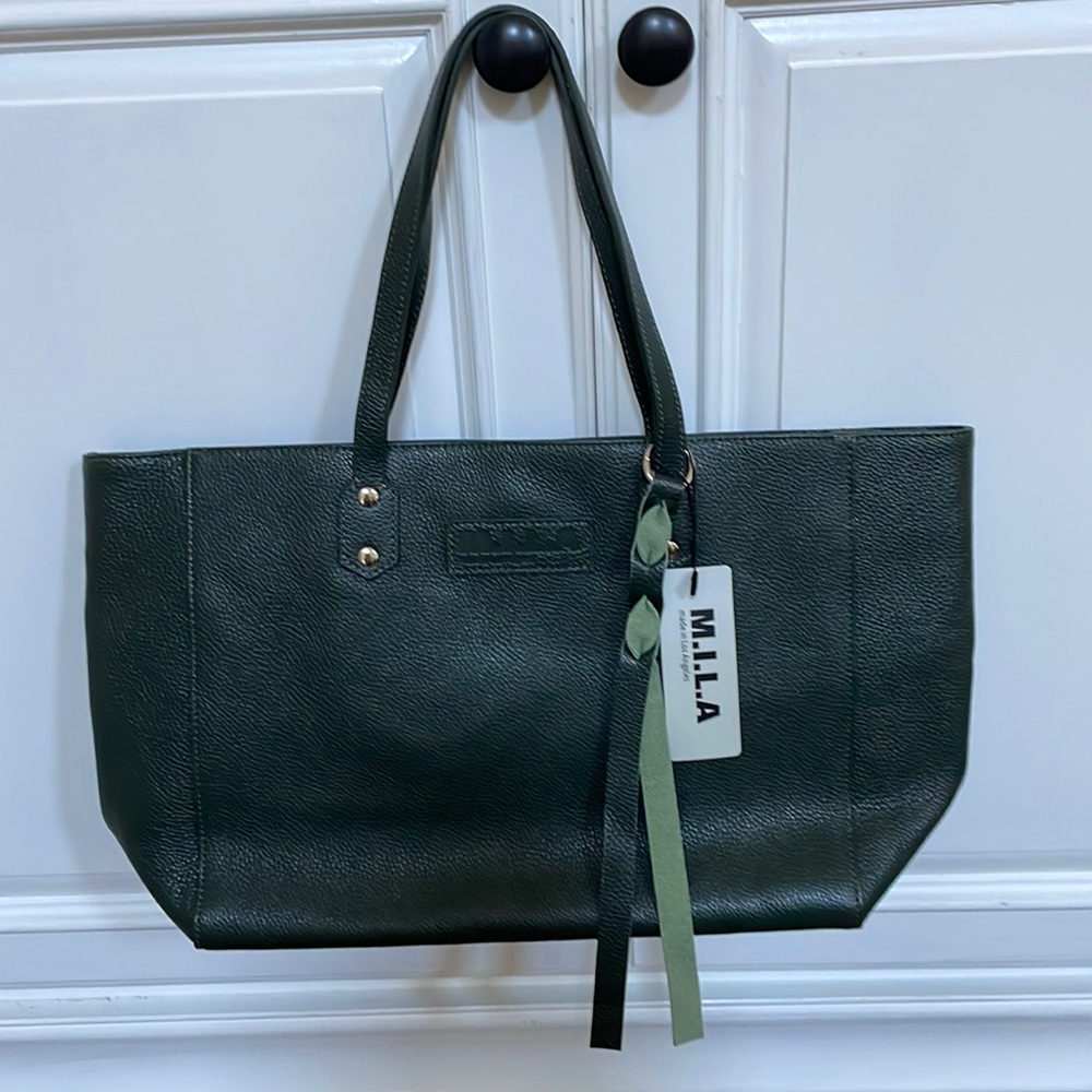 Forest green genuine leather M.I.L.A. Shoulder bag